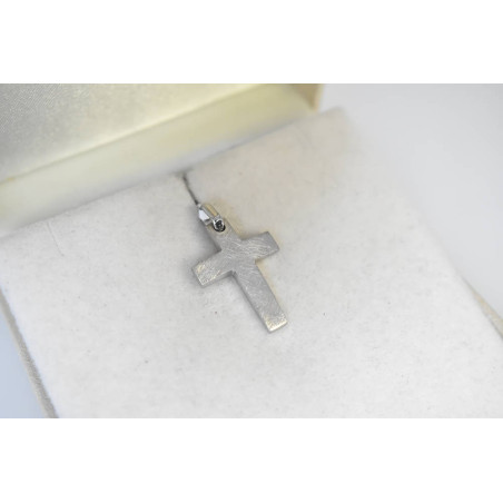 Λευκόχρυσος ανδρικός σταυρός με Αυλίδα 9 Καρατίων