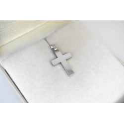 Λευκόχρυσος ανδρικός σταυρός με Αυλίδα 9 Καρατίων