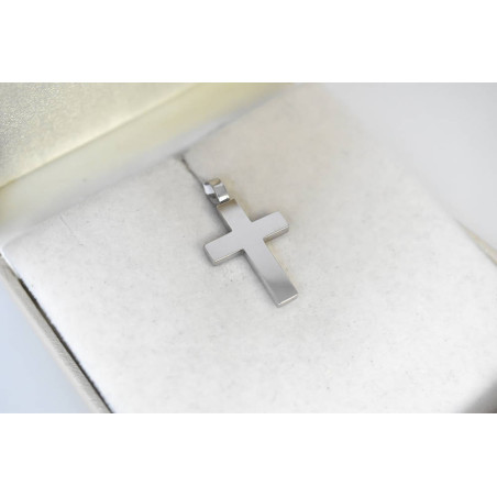 Λευκόχρυσος ανδρικός σταυρός με Αυλίδα 9 Καρατίων