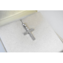 Λευκόχρυσος ανδρικός σταυρός με Αυλίδα 9 Καρατίων