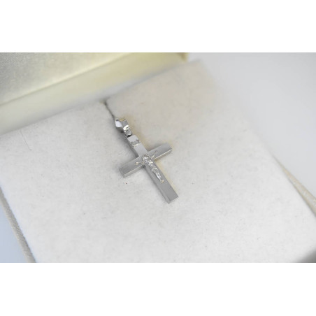 Λευκόχρυσος ανδρικός σταυρός με Αυλίδα 9 Καρατίων