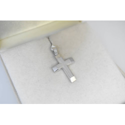 Λευκόχρυσος ανδρικός σταυρός με Αυλίδα 9 Καρατίων