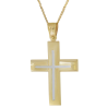 Χρυσός Ανδρικός σταυρός με αλυσίδα 14 Καρατίων