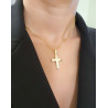 Χρυσός Ανδρικός σταυρός με αλυσίδα 14 Καρατίων