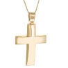 Χρυσός Ανδρικός σταυρός με αλυσίδα 14 Καρατίων
