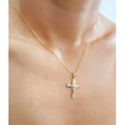 Χρυσός αντρικός σταυρός 14 Καρατίων