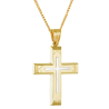 Χρυσός Ανδρικός σταυρός με αλυσίδα 14 Καρατίων