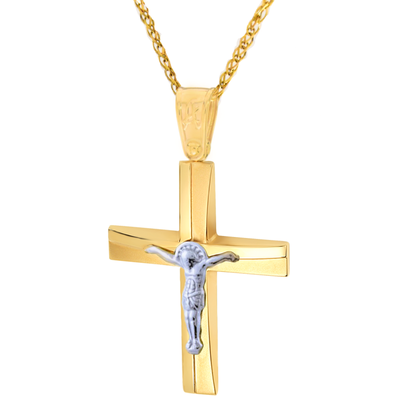 Χρυσός αντρικός σταυρός 14 Καρατίων