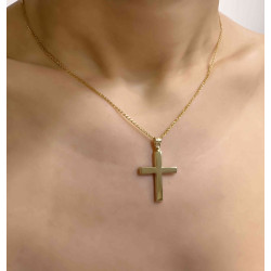 Χρυσός Ανδρικός σταυρός με αλυσίδα 14 Καρατίων