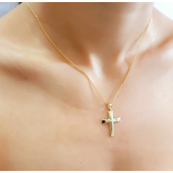 Χρυσός Ανδρικός Σταυρός Με Αλυσίδα 14 Καρατίων