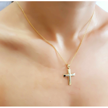 Χρυσός Ανδρικός Σταυρός Με Αλυσίδα 14 Καρατίων