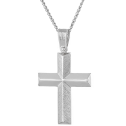 Λευκόχρυσος αντρικός σταυρός 14 Καρατίων