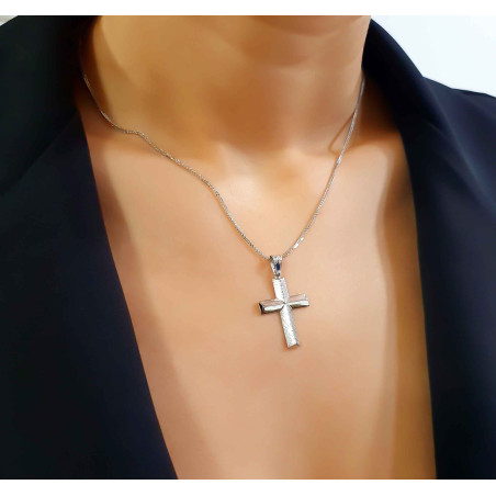 Λευκόχρυσος αντρικός σταυρός 14 Καρατίων