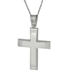 Λευκόχρυσος αντρικός σταυρός 14 Καρατίων