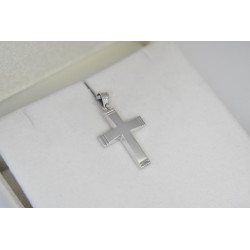 Λευκόχρυσος αντρικός σταυρός 14 Καρατίων