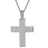 Λευκόχρυσος γυναικείος σταυρός με αλυσίδα 14 Καρατίων