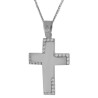 Λευκόχρυσος γυναικείος σταυρός με αλυσίδα 14 Καρατίων