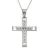 Λευκόχρυσος γυναικείος σταυρός με αλυσίδα 14 Καρατίων