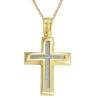 Χρυσός Ανδρικός σταυρός με αλυσίδα 14 Καρατίων