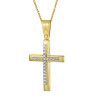 Χρυσός γυναικείος σταυρός με αλυσίδα 14 Καρατίων