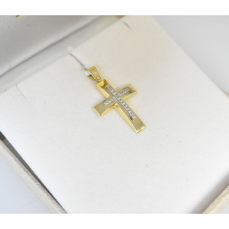 Χρυσός γυναικείος σταυρός με αλυσίδα 14 Καρατίων