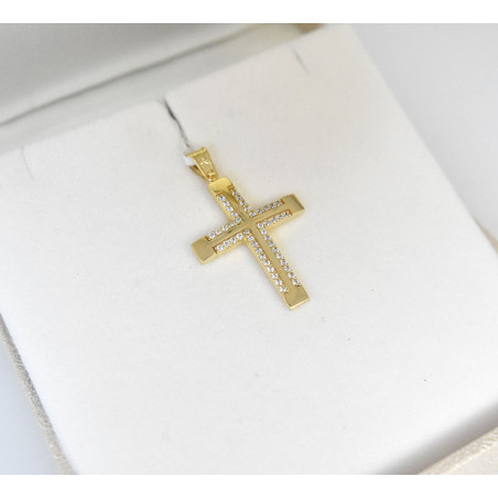 Χρυσός γυναικείος σταυρός με αλυσίδα 14 Καρατίων