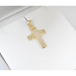 Χρυσός Ανδρικός σταυρός με αλυσίδα 14 Καρατίων