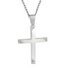 Λευκόχρυσος γυναικείος σταυρός με αλυσίδα 14 Καρατίων