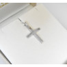 Λευκόχρυσος γυναικείος σταυρός με αλυσίδα 14 Καρατίων