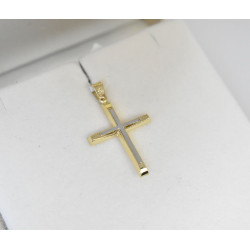 Χρυσός Ανδρικός σταυρός με αλυσίδα 14 Καρατίων