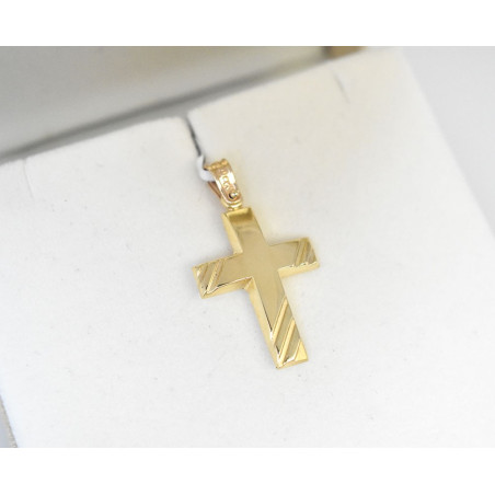 Χρυσός Ανδρικός σταυρός με αλυσίδα 14 Καρατίων