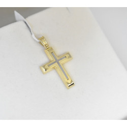 Χρυσός Ανδρικός σταυρός με αλυσίδα 14 Καρατίων