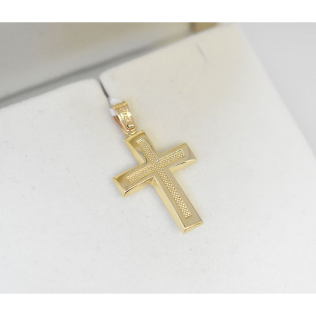 Χρυσός Ανδρικός σταυρός με αλυσίδα 14 Καρατίων