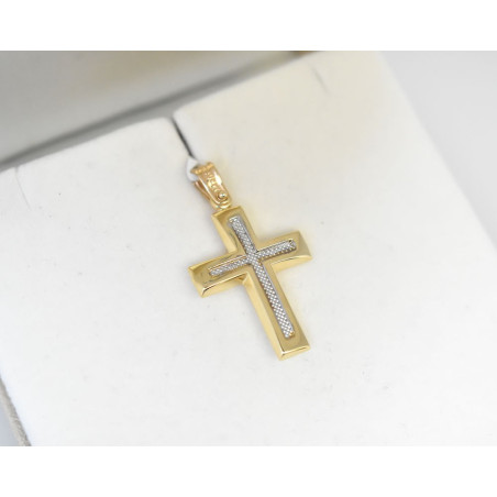 Χρυσός Ανδρικός σταυρός με αλυσίδα 14 Καρατίων
