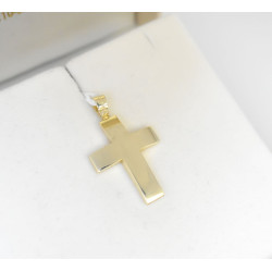 Χρυσός Ανδρικός σταυρός με αλυσίδα 14 Καρατίων