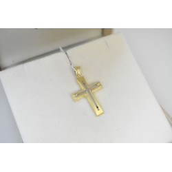 Χρυσός Ανδρικός σταυρός με αλυσίδα 14 Καρατίων