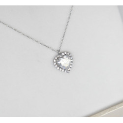 Κολιέ λευκόχρυσο 9 καρατίων καρδιά