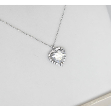 Κολιέ λευκόχρυσο 9 καρατίων καρδιά