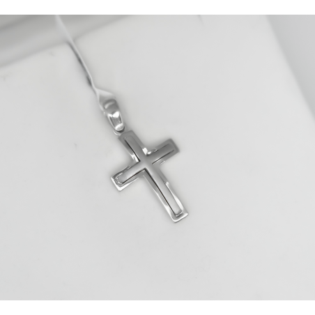 Λευκόχρυσος αντρικός σταυρός 14 Καρατίων