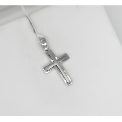 Λευκόχρυσος αντρικός σταυρός 14 Καρατίων