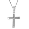 Λευκόχρυσος Ανδρικός σταυρός με αλυσίδα 14 Καρατίων