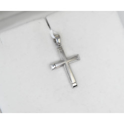Λευκόχρυσος Ανδρικός σταυρός με αλυσίδα 14 Καρατίων