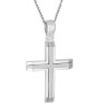 Λευκόχρυσος ανδρικός σταυρός με αλύσιδα 14 Καρατίων