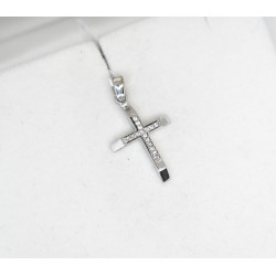 Λευκόχρυσος γυναικείος σταυρός 14 Καρατίων