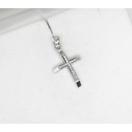 Λευκόχρυσος γυναικείος σταυρός 14 Καρατίων