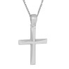 Λευκόχρυσος ανδρικός σταυρός με αλύσιδα 14 Καρατίων