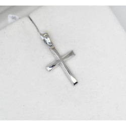 Λευκόχρυσος ανδρικός σταυρός με αλύσιδα 14 Καρατίων