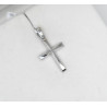 Λευκόχρυσος ανδρικός σταυρός με αλύσιδα 14 Καρατίων