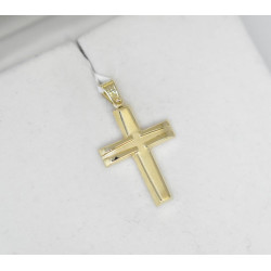 Χρυσός Ανδρικός σταυρός με αλυσίδα 14 Καρατίων