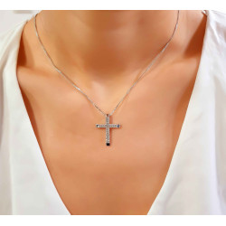 Λευκόχρυσος γυναικείος σταυρός 14 Καρατίων